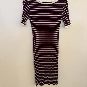 H&M Ribbed Knit Striped Short Sleeve Bodycon Dress